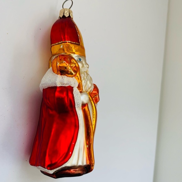 Santa Cardinal/Bishop Vintage Glass Ornament - Picture 5 of 8